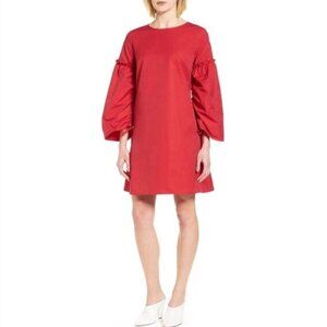 Halogen Bold Red Parachute Sleeve Shift Dress – Women’s Size Small